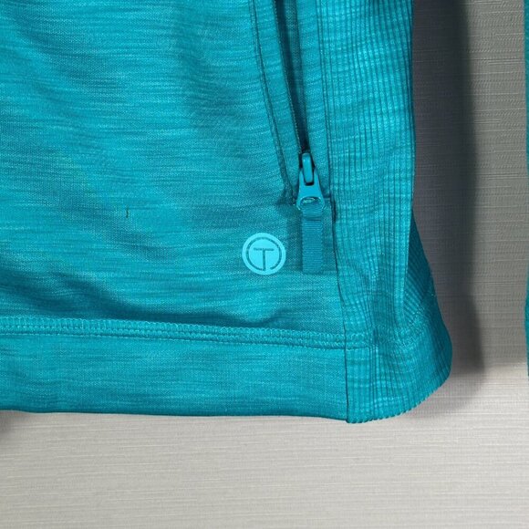 T by Talbots Jacket Womens XS Full Zip Blue Green Stretch Zip Pockets - Picture 3 of 7
